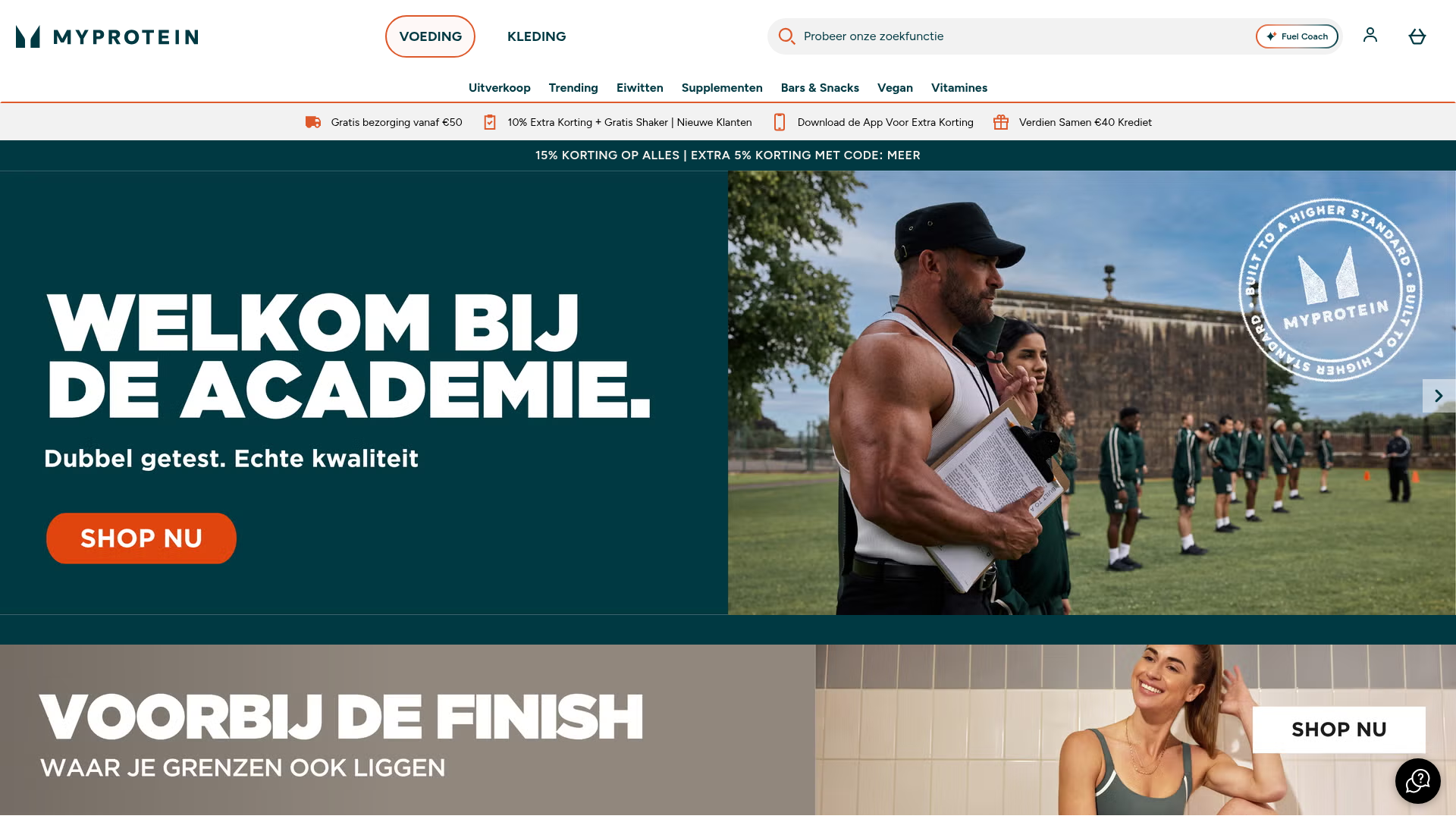 Screenshot van nl.myprotein.com