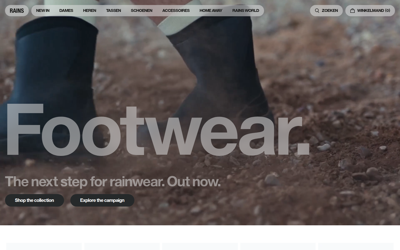 Screenshot van nl.rains.com