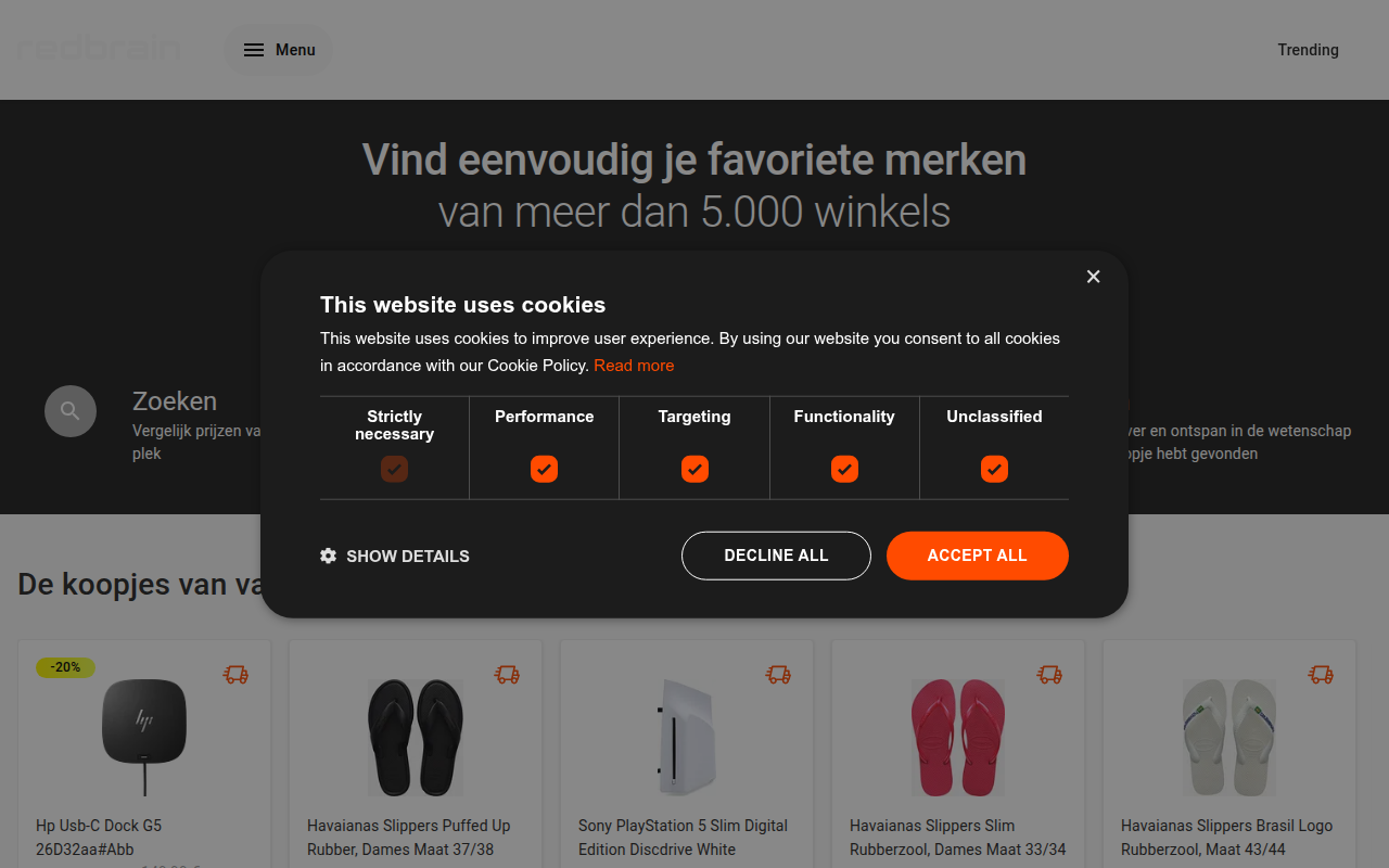 Screenshot van nl.redbrain.shop