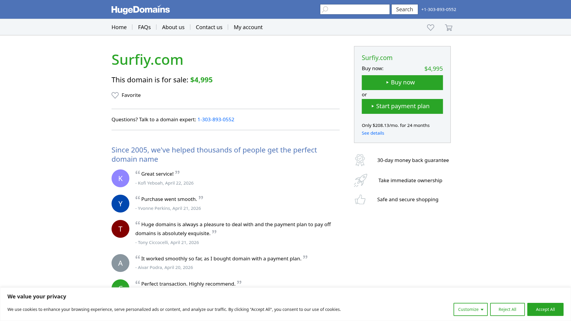 Screenshot van nl.surfiy.com