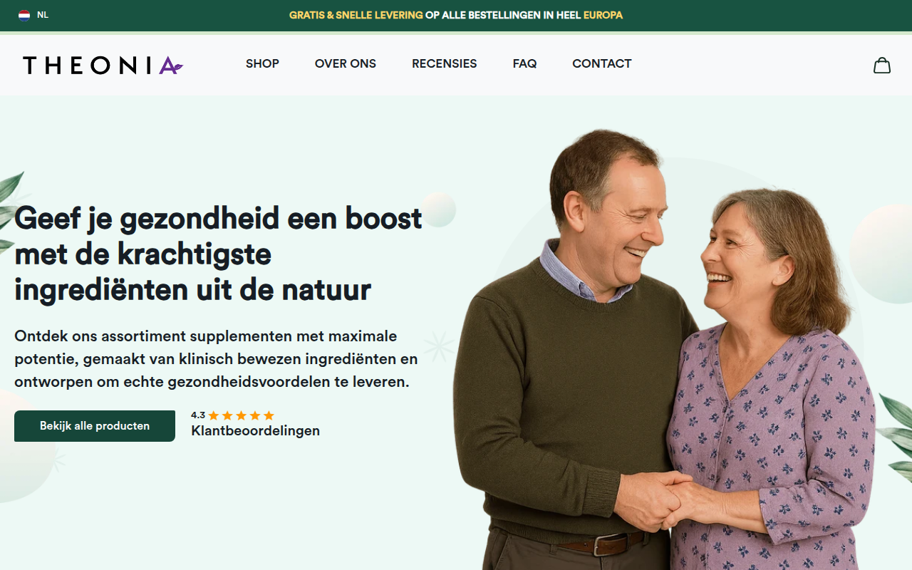 Screenshot van nl.theonia.com