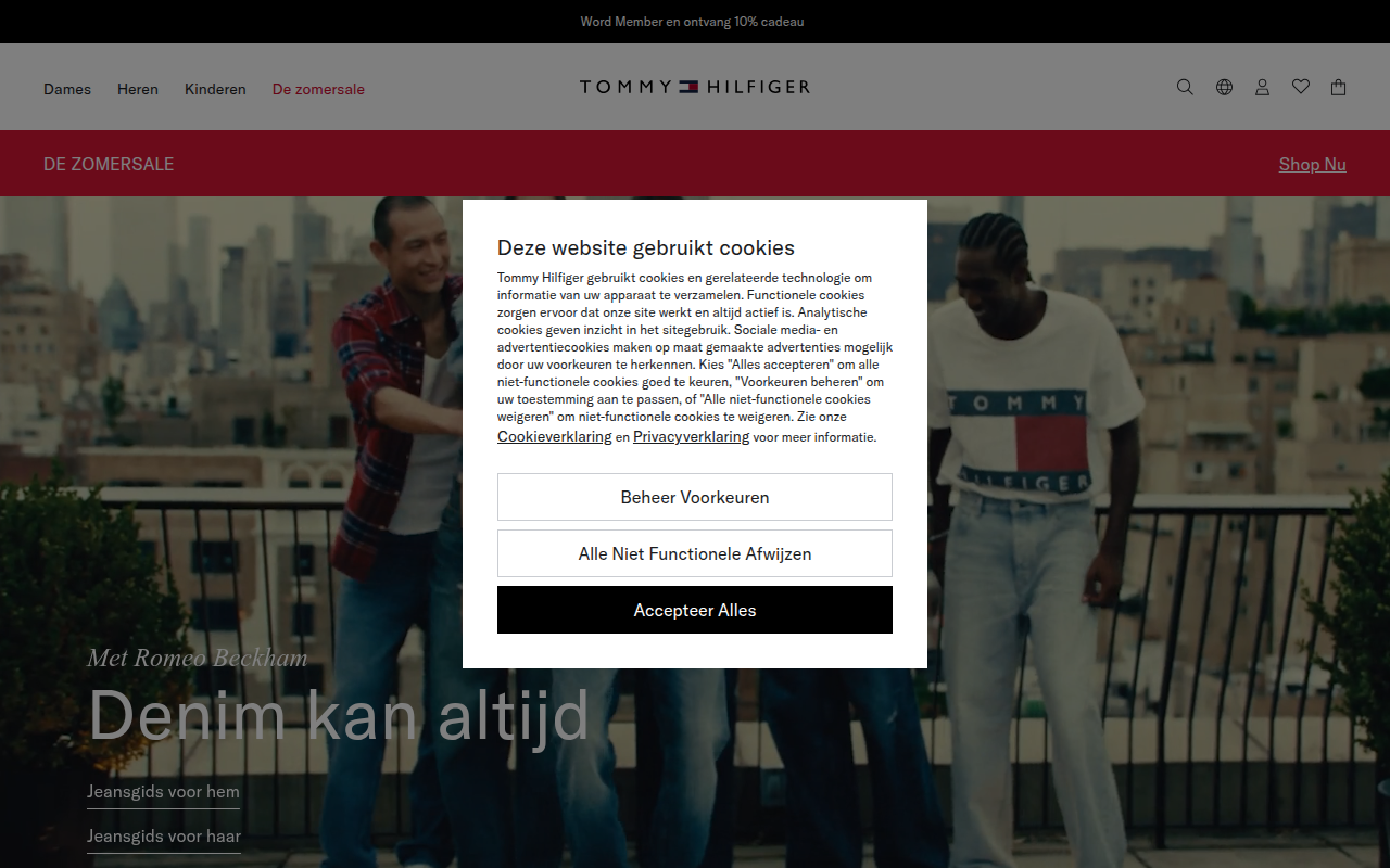 Screenshot van nl.tommy.com