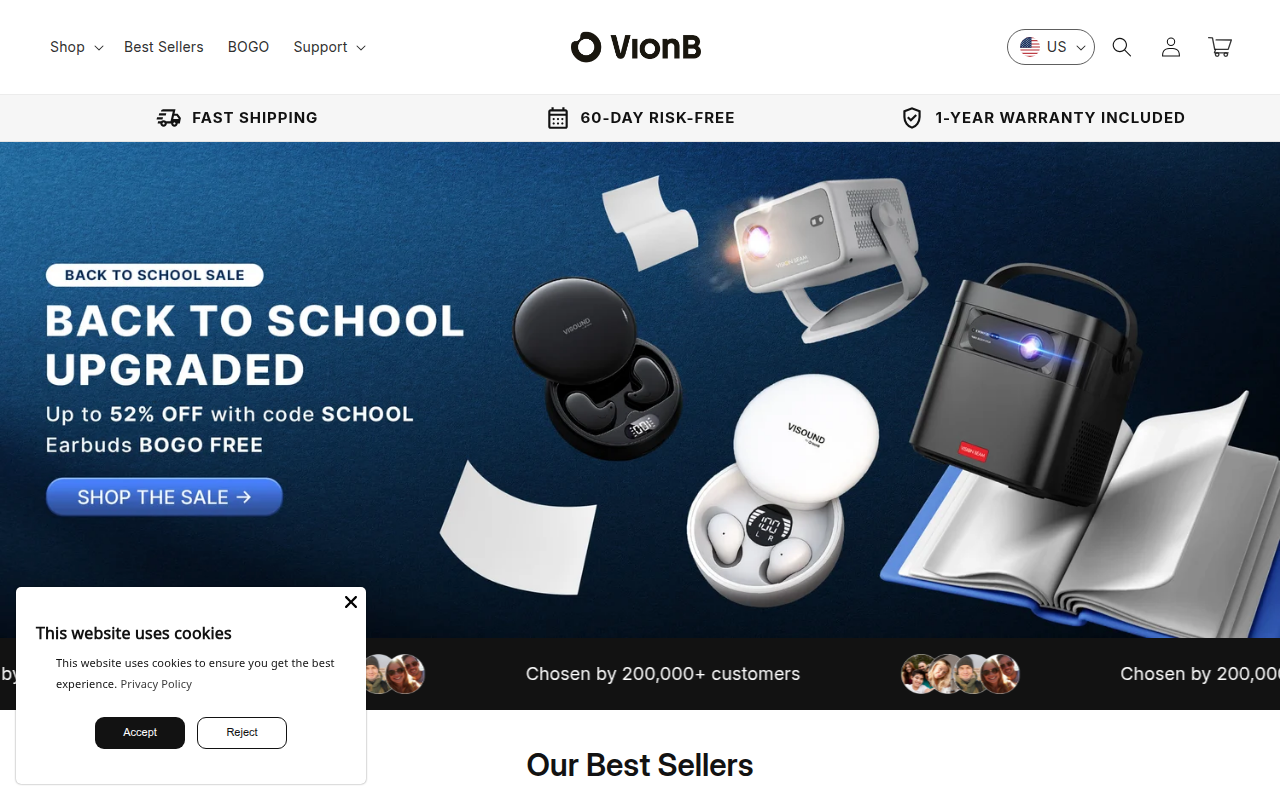 Screenshot van nl.vision-beam.com