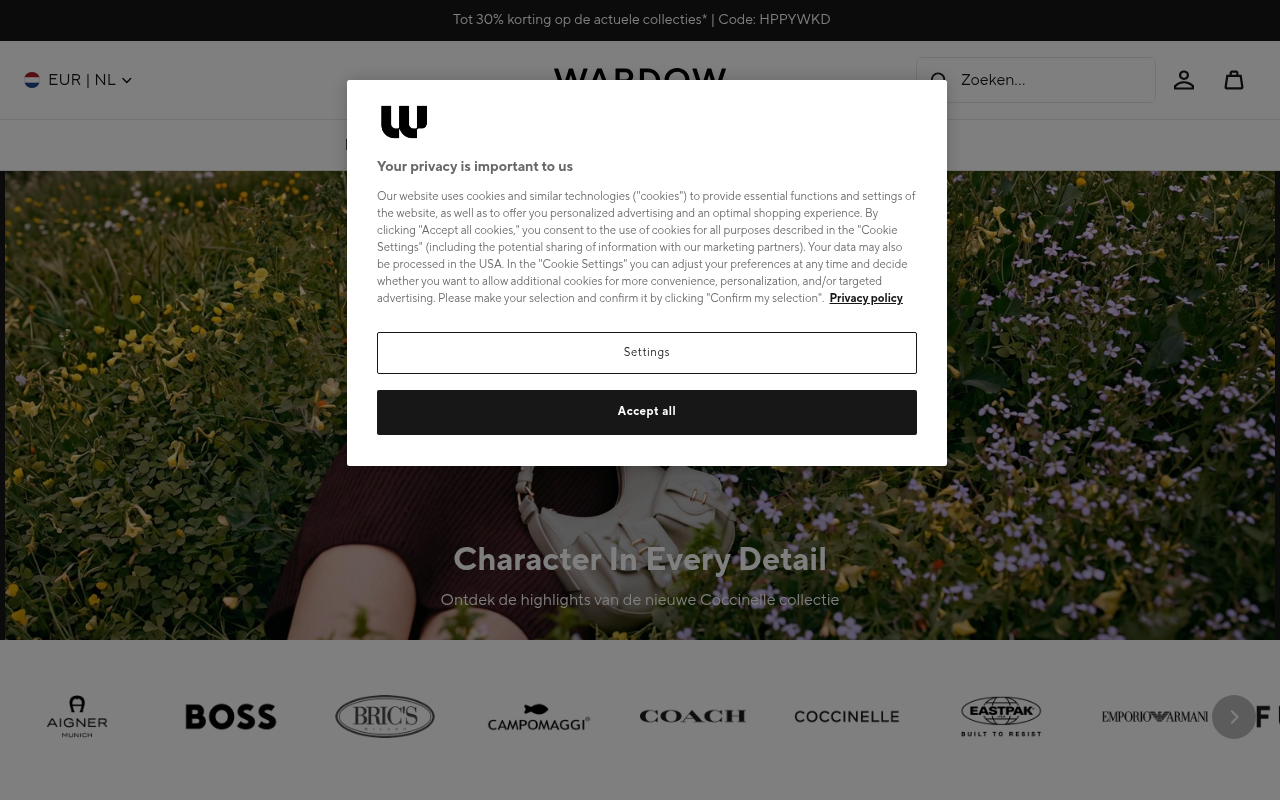 Screenshot van nl.wardow.com