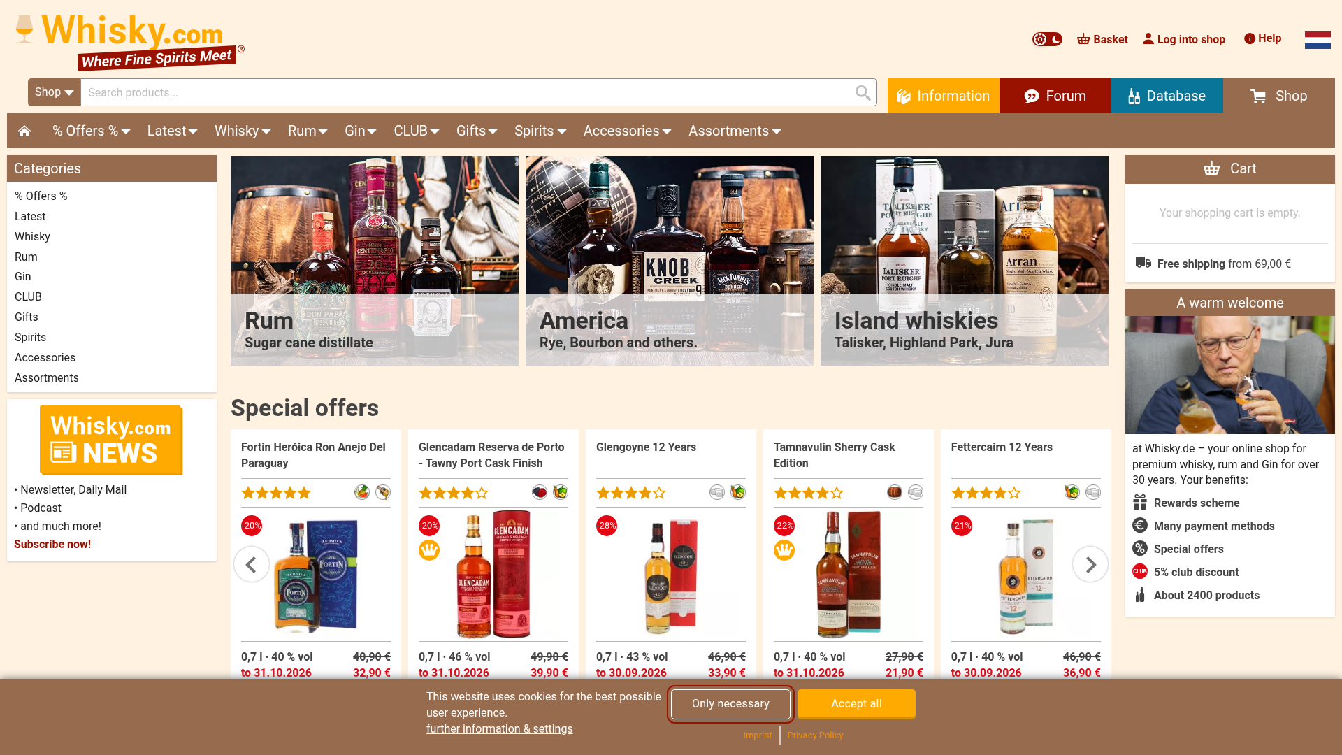 Screenshot van nl.whisky.com