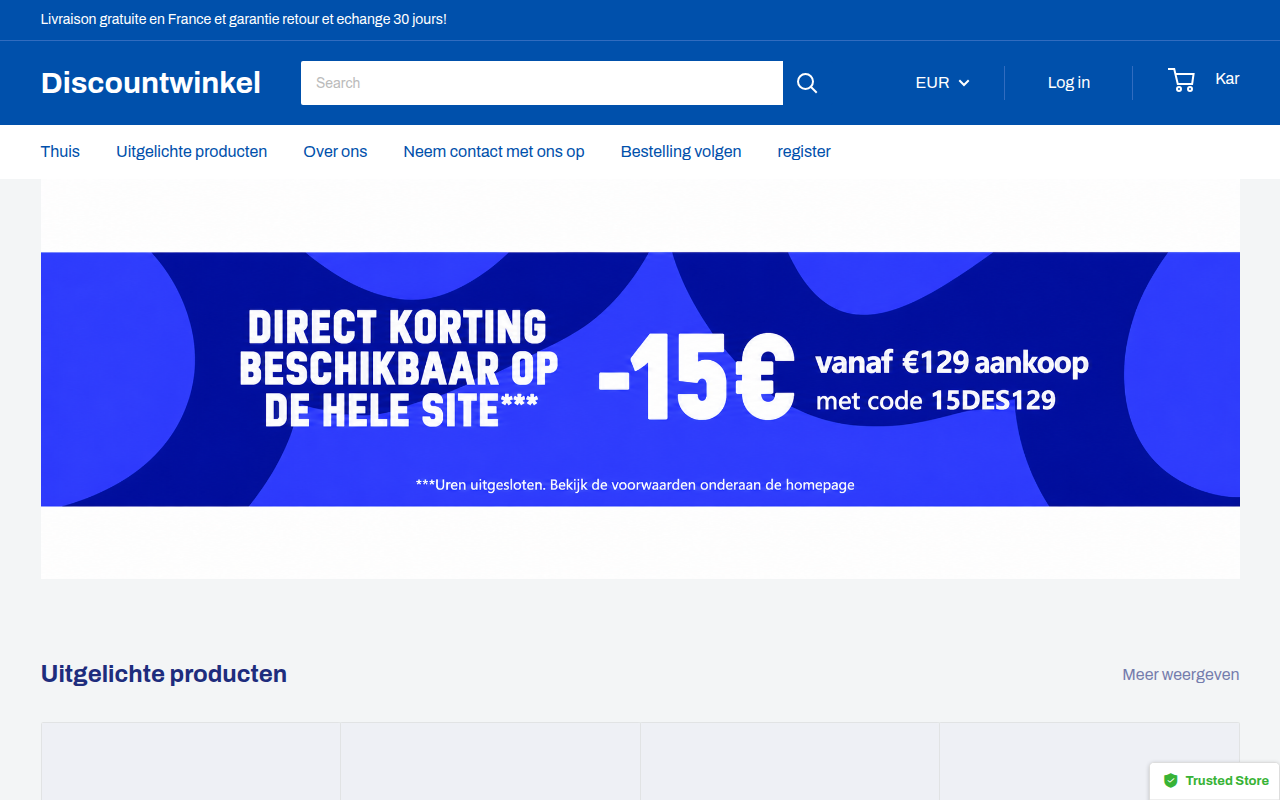 Screenshot van nlshopkorting.com