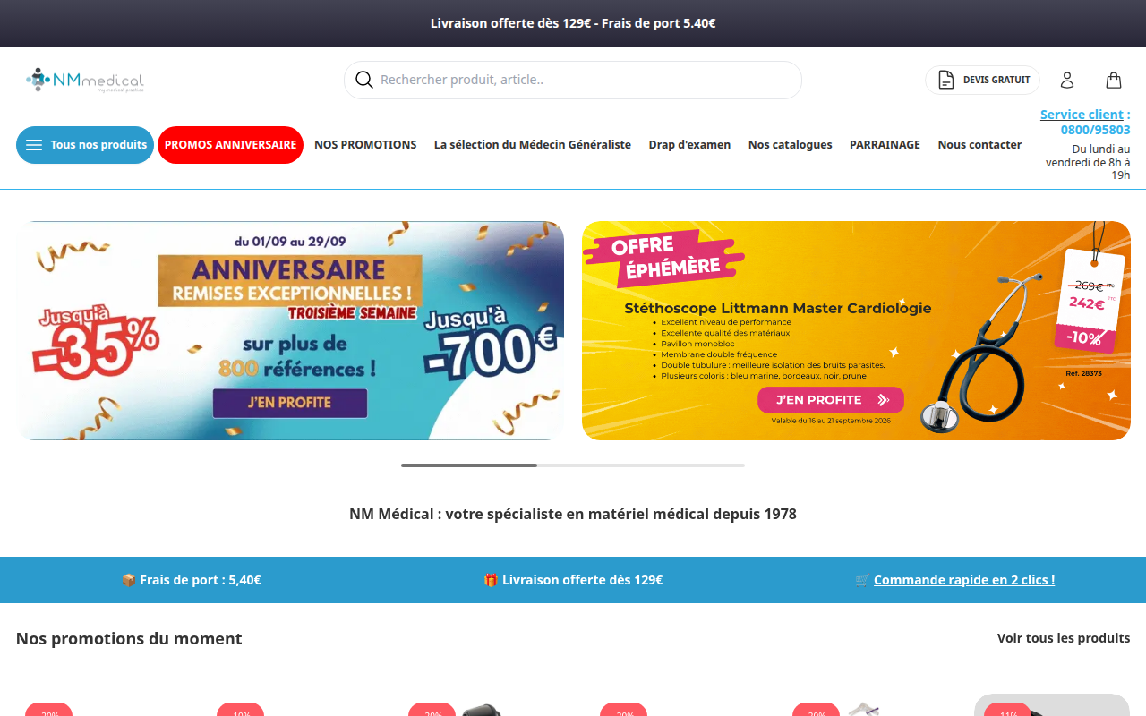 Screenshot van nmmedical.be