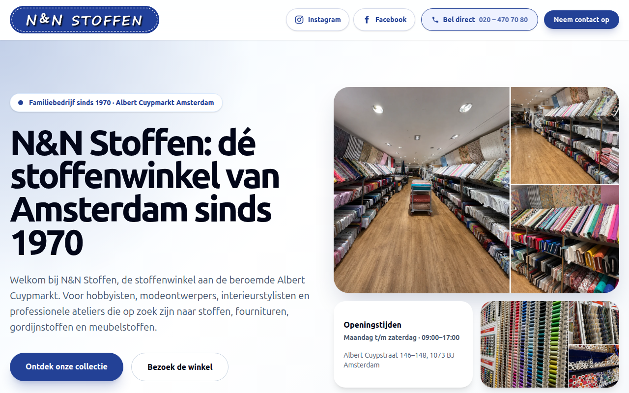 Screenshot van nnstoffen.nl