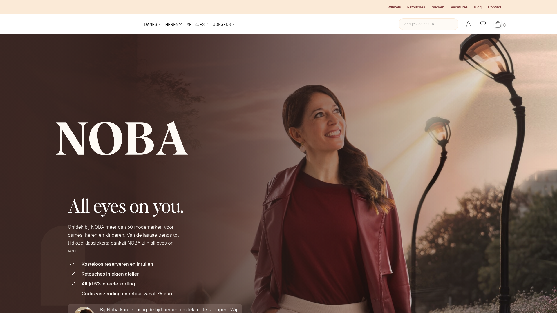 Screenshot van noba.be