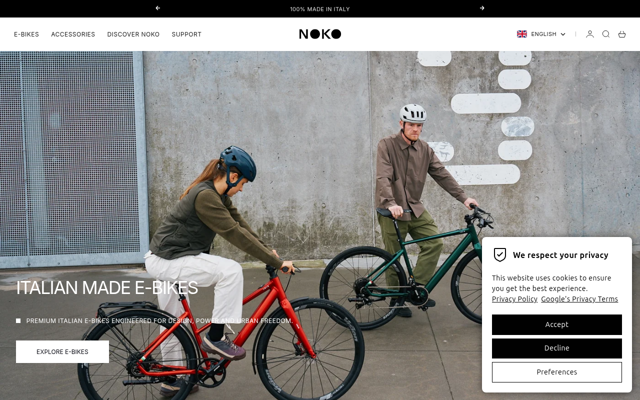 Screenshot van nokobike.com