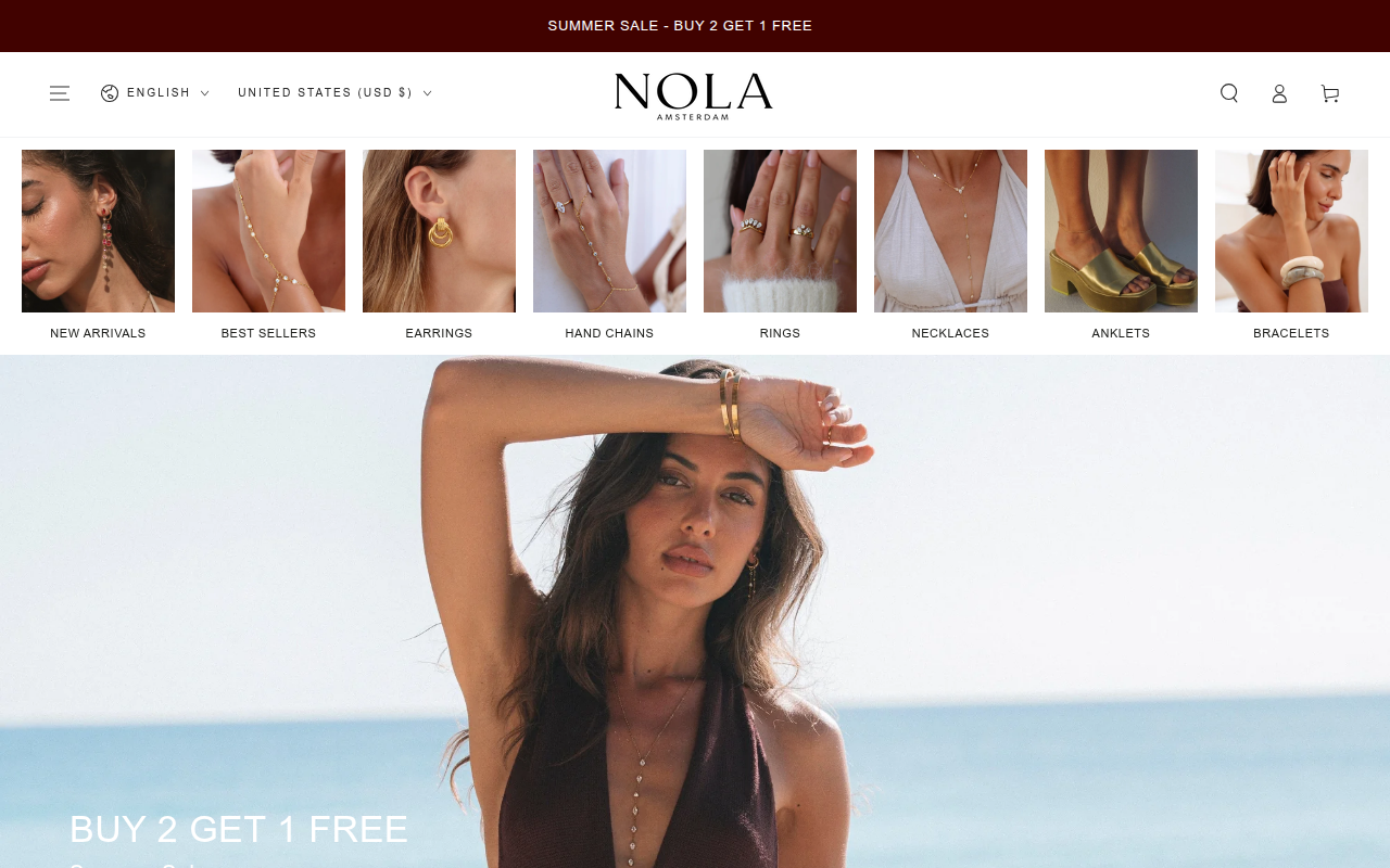 Screenshot van nola-amsterdam.com