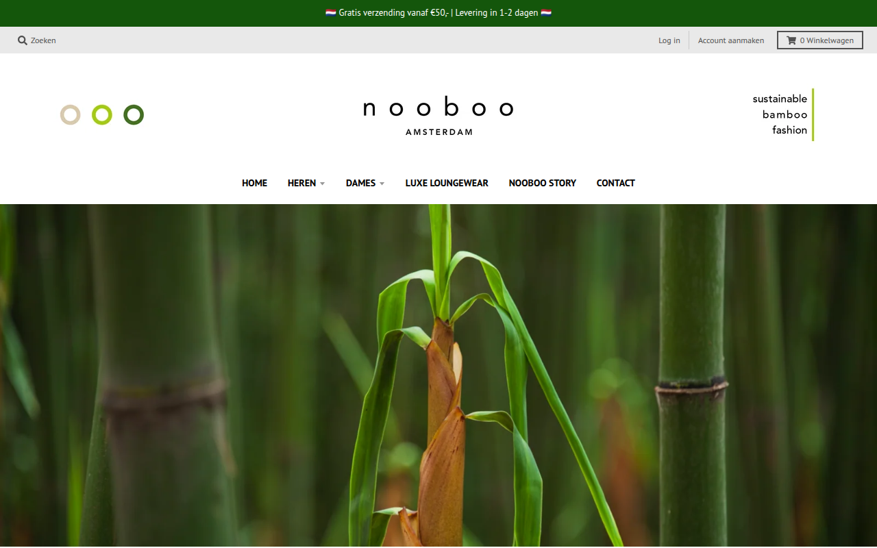 Screenshot van nooboobamboe.nl