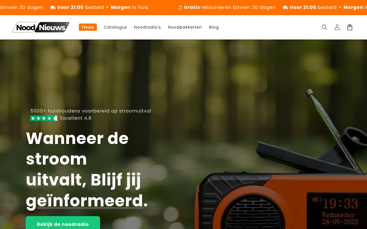 Screenshot van noodnieuws.nl