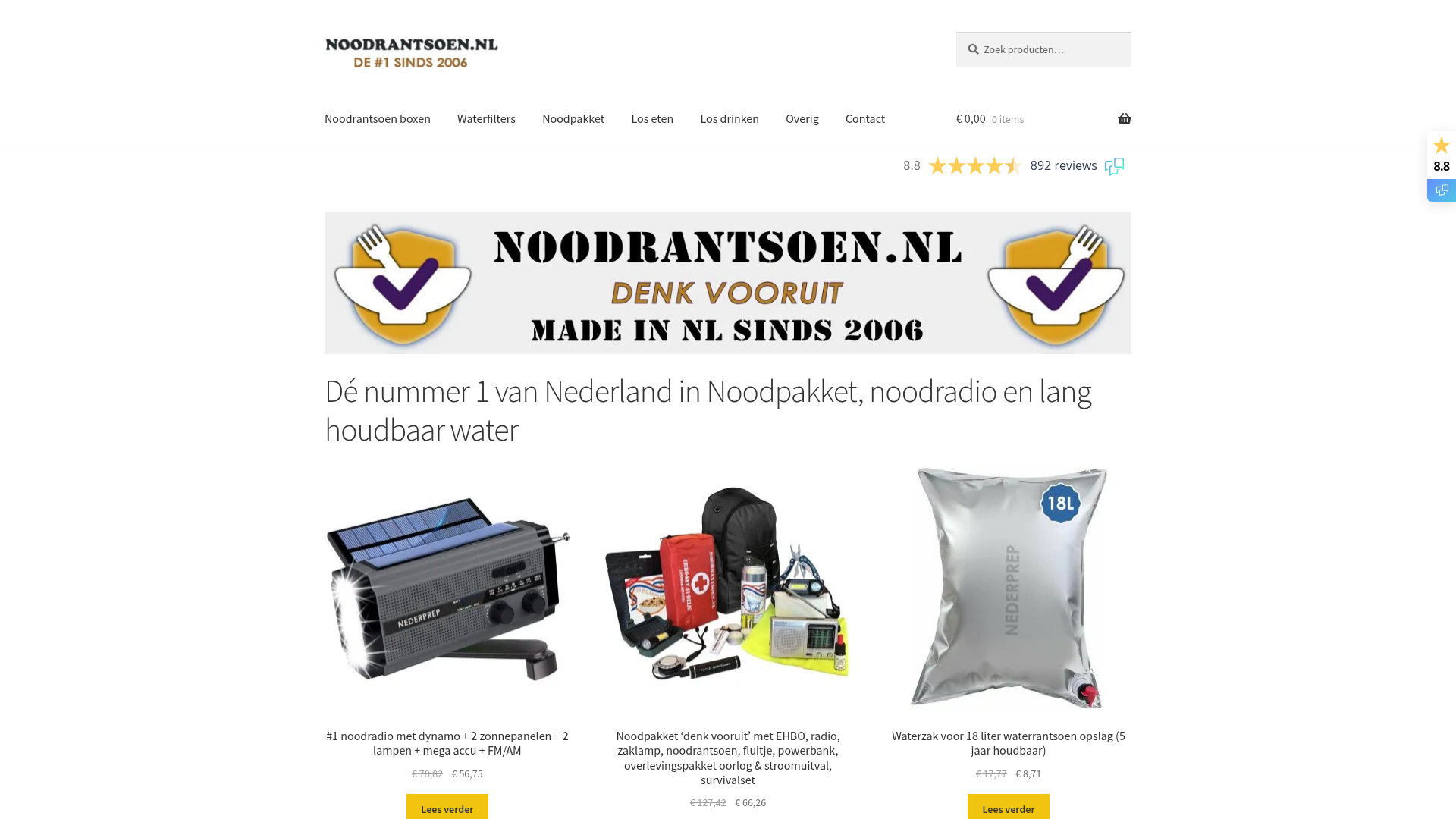 Screenshot van noodrantsoen.nl