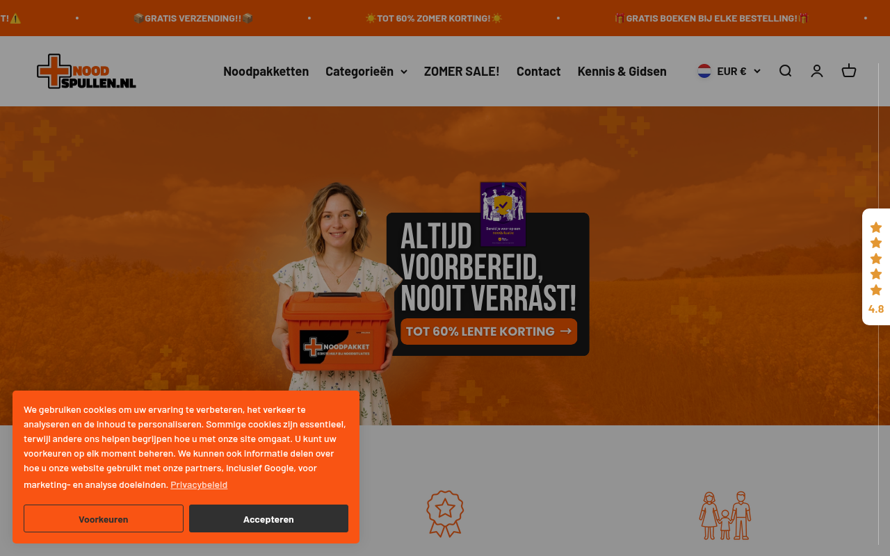 Screenshot van noodspullen.nl