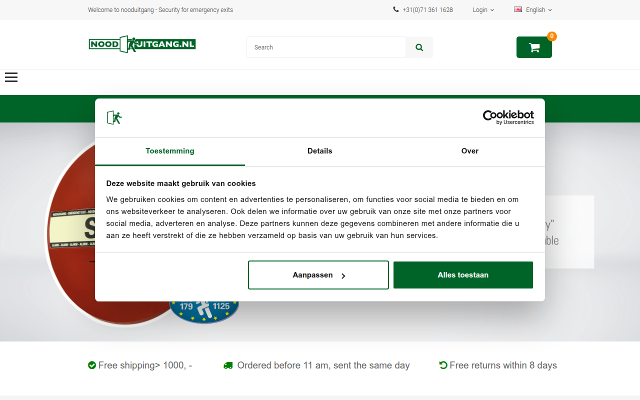 Screenshot van nooduitgang.nl