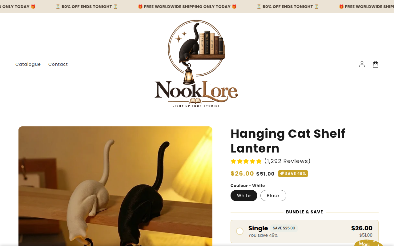 Screenshot van nooklore.store
