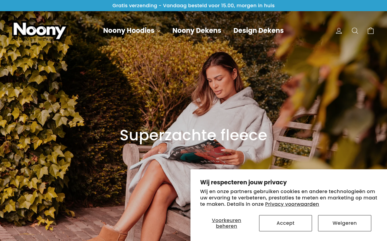 Screenshot van noony.nl