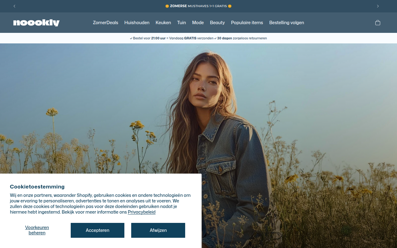 Screenshot van noookly.com