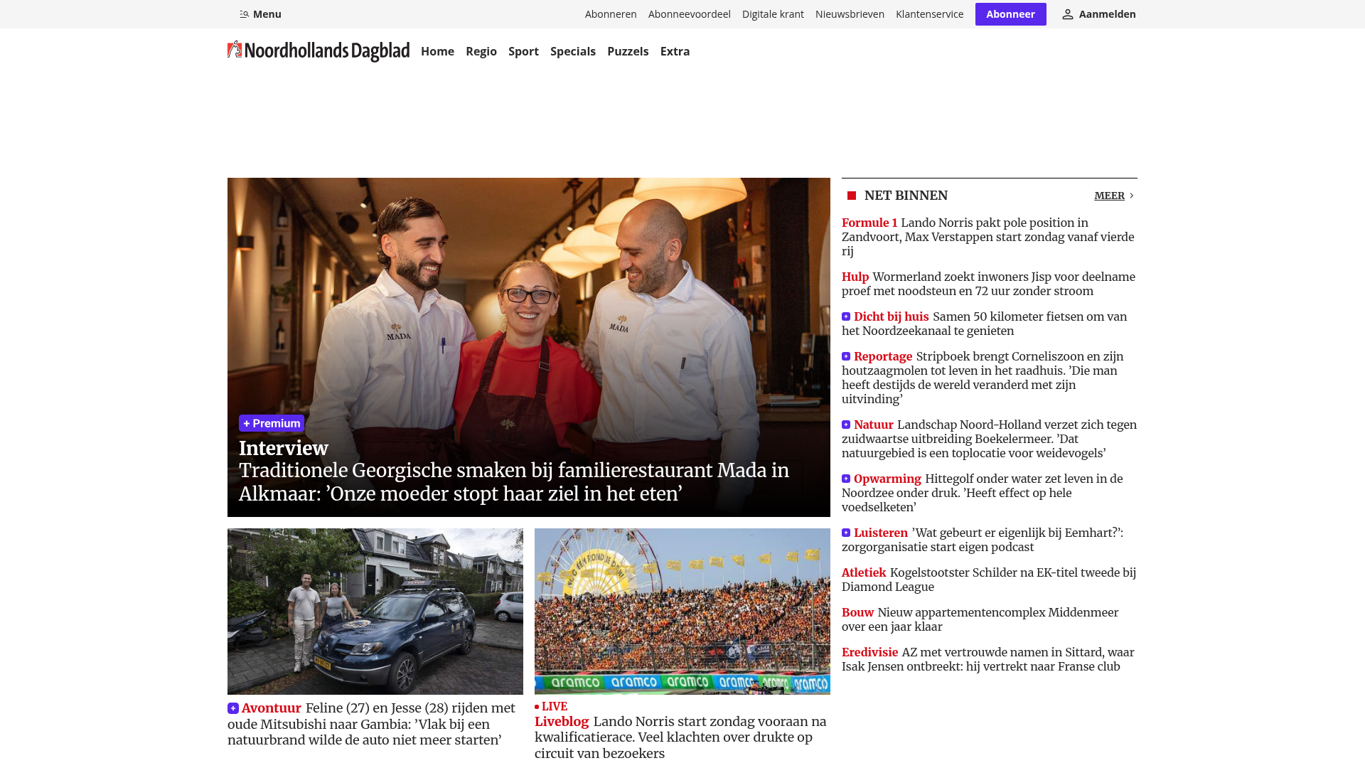 Screenshot van noordhollandsdagblad.nl