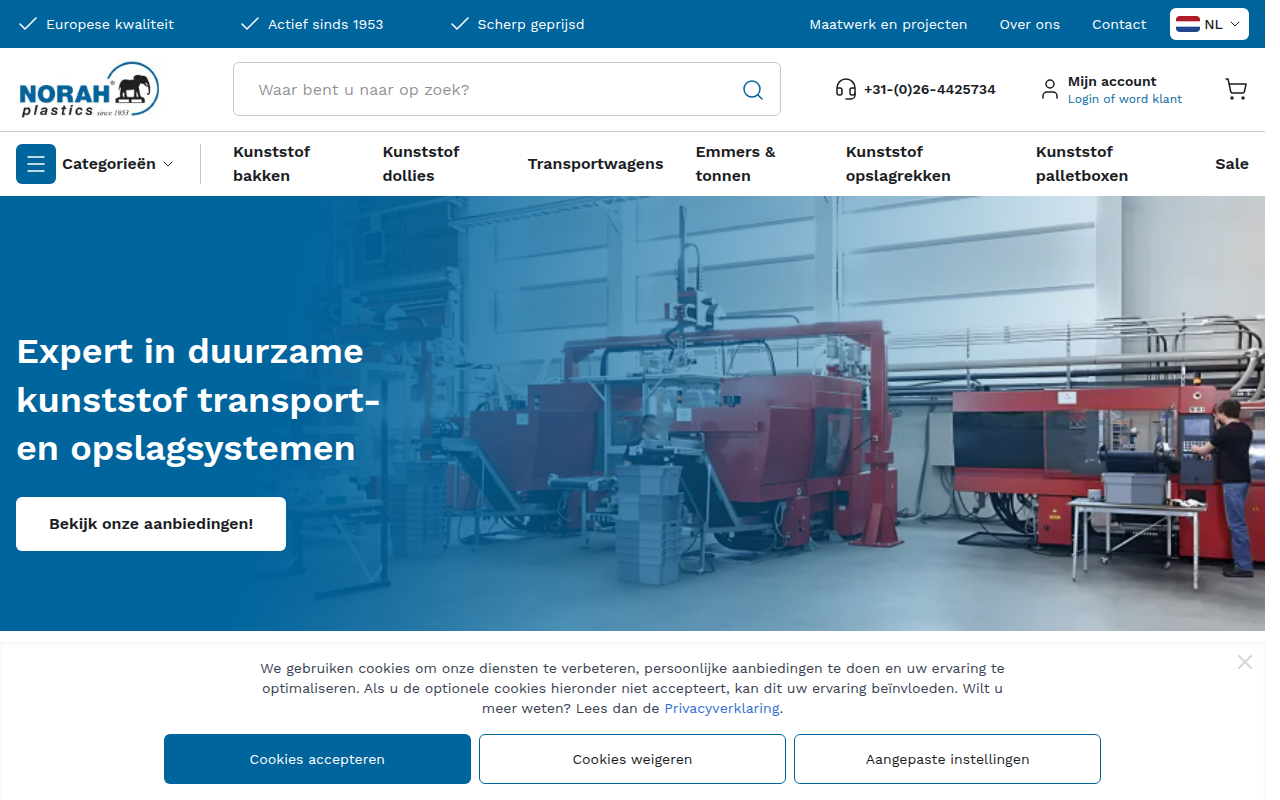Screenshot van norah-plastics.nl