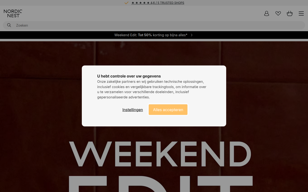 Screenshot van nordicnest.nl