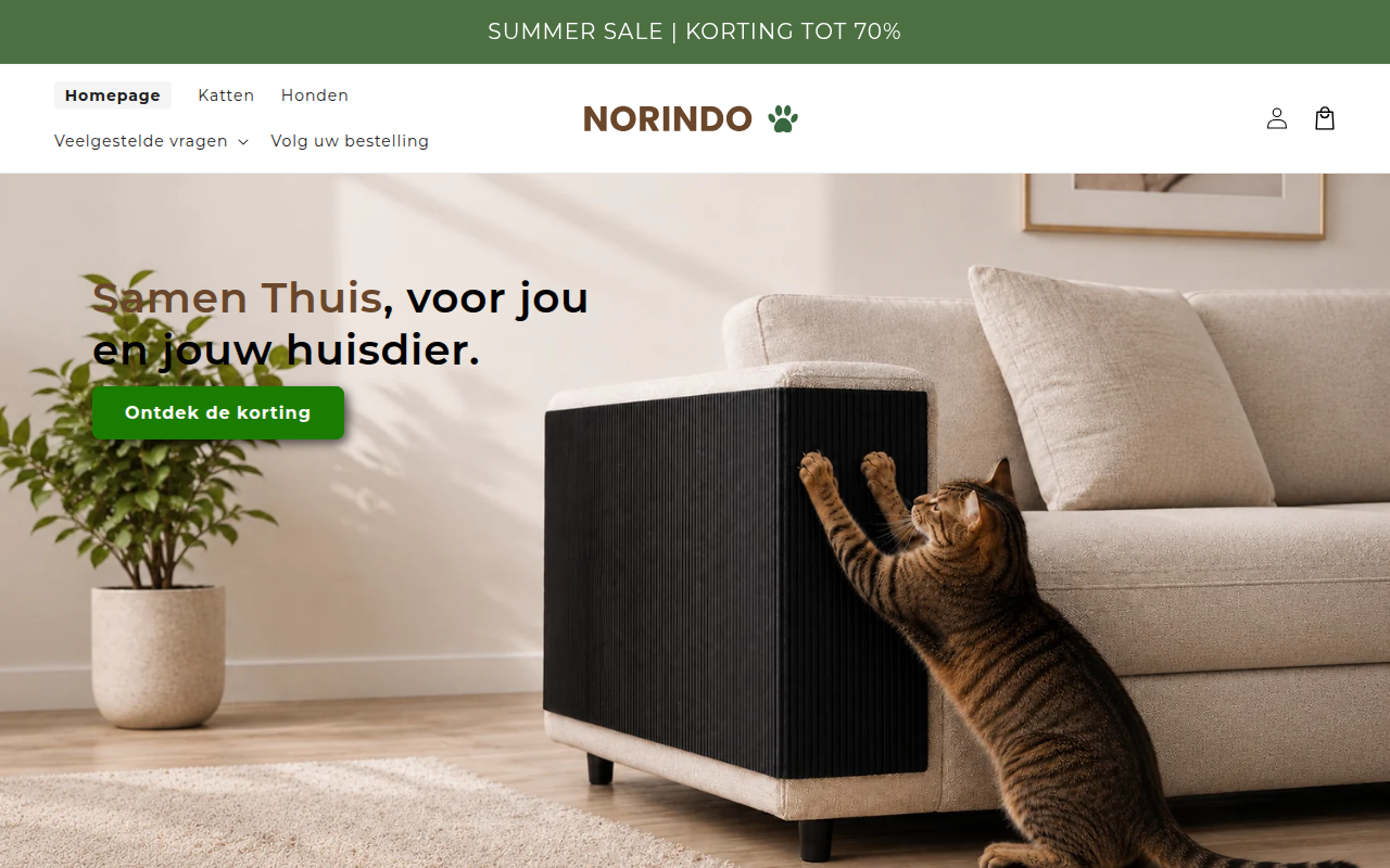 Screenshot van norindo.nl