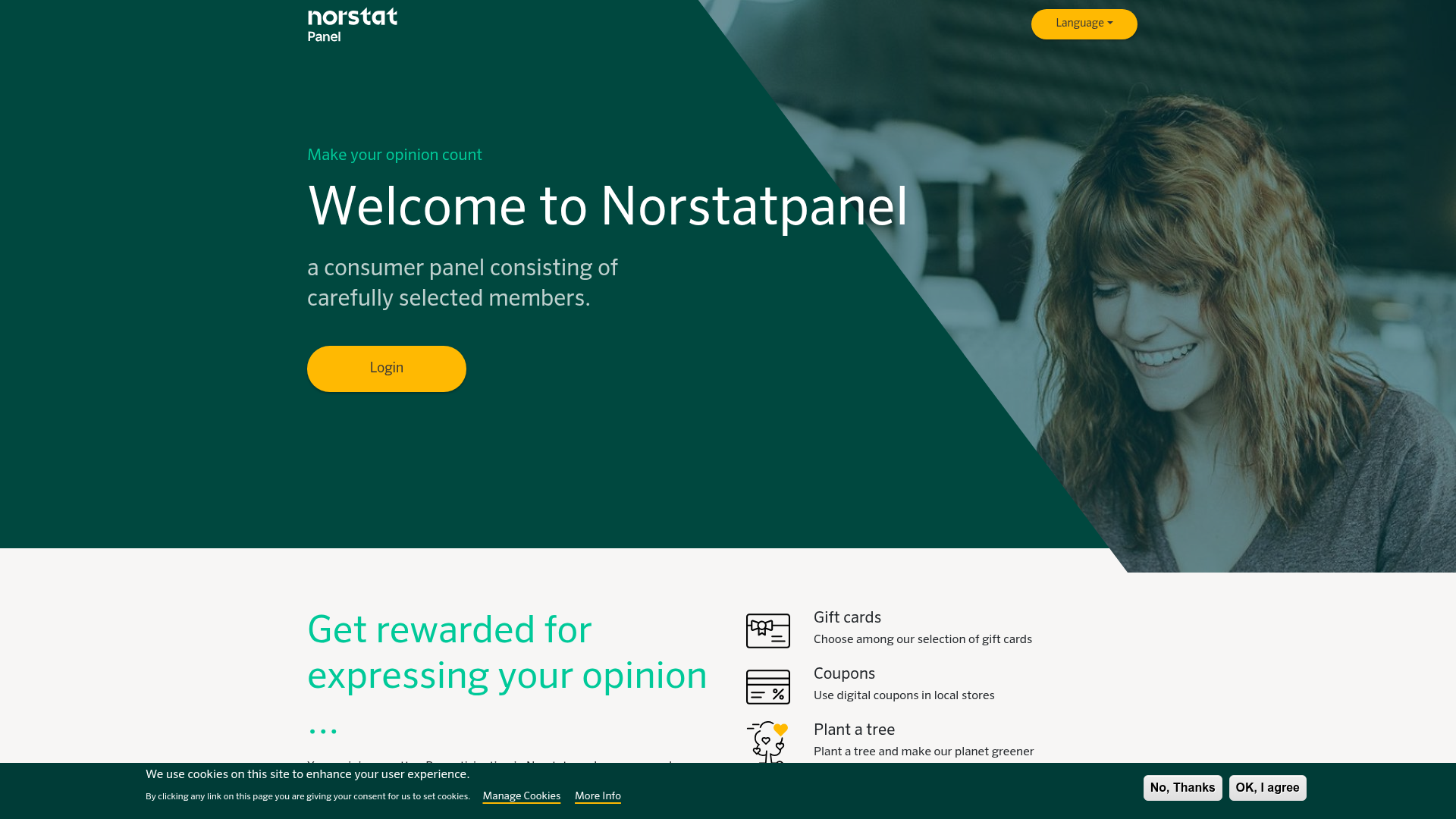 Screenshot van norstatpanel.com