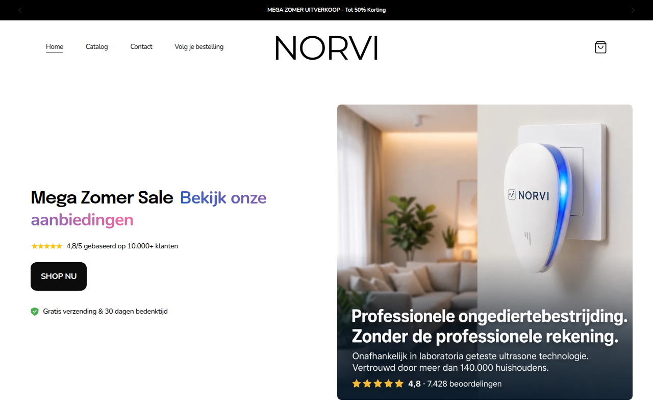Screenshot van norvi-online.nl