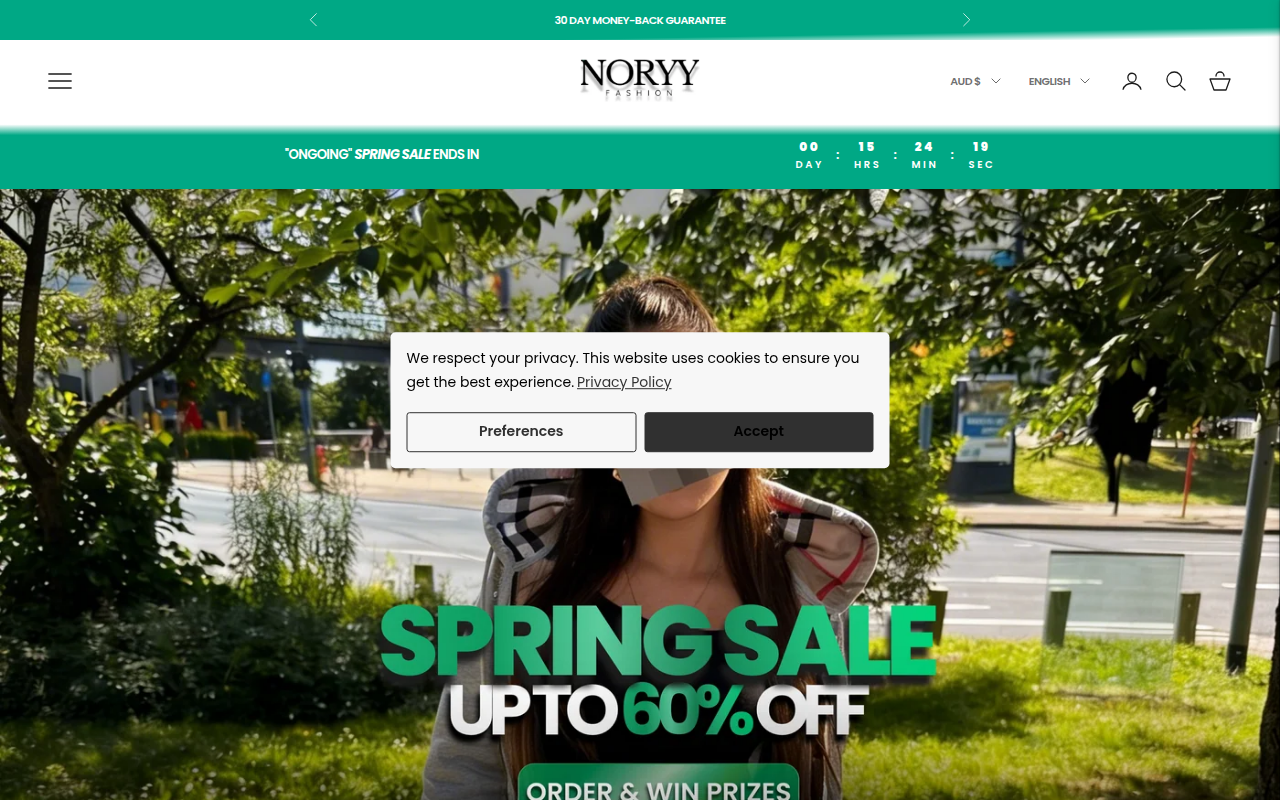 Screenshot van noryyfashion.com