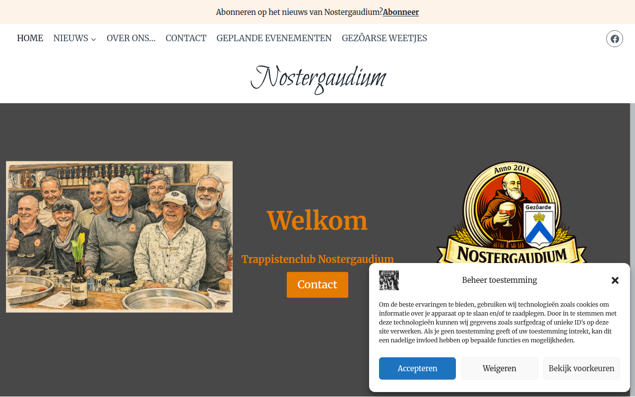 Screenshot van nostergaudium.be