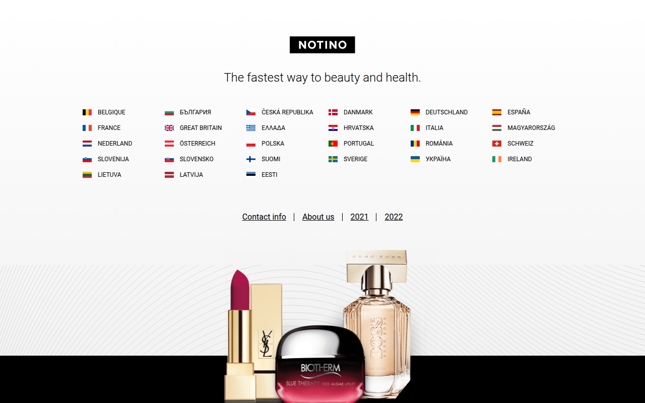 Screenshot van notino.com