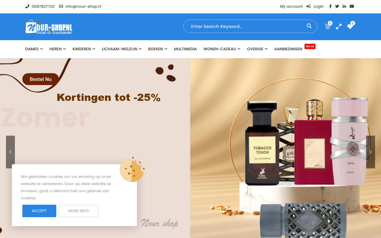 Screenshot van nour-shop.nl