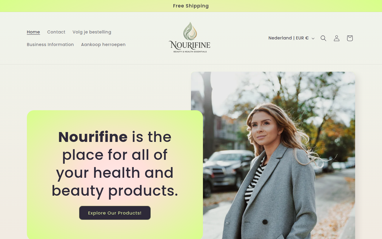 Screenshot van nourifine.com