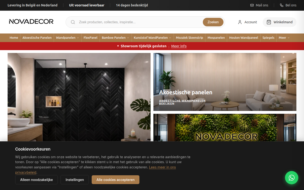 Screenshot van novadecor.nl