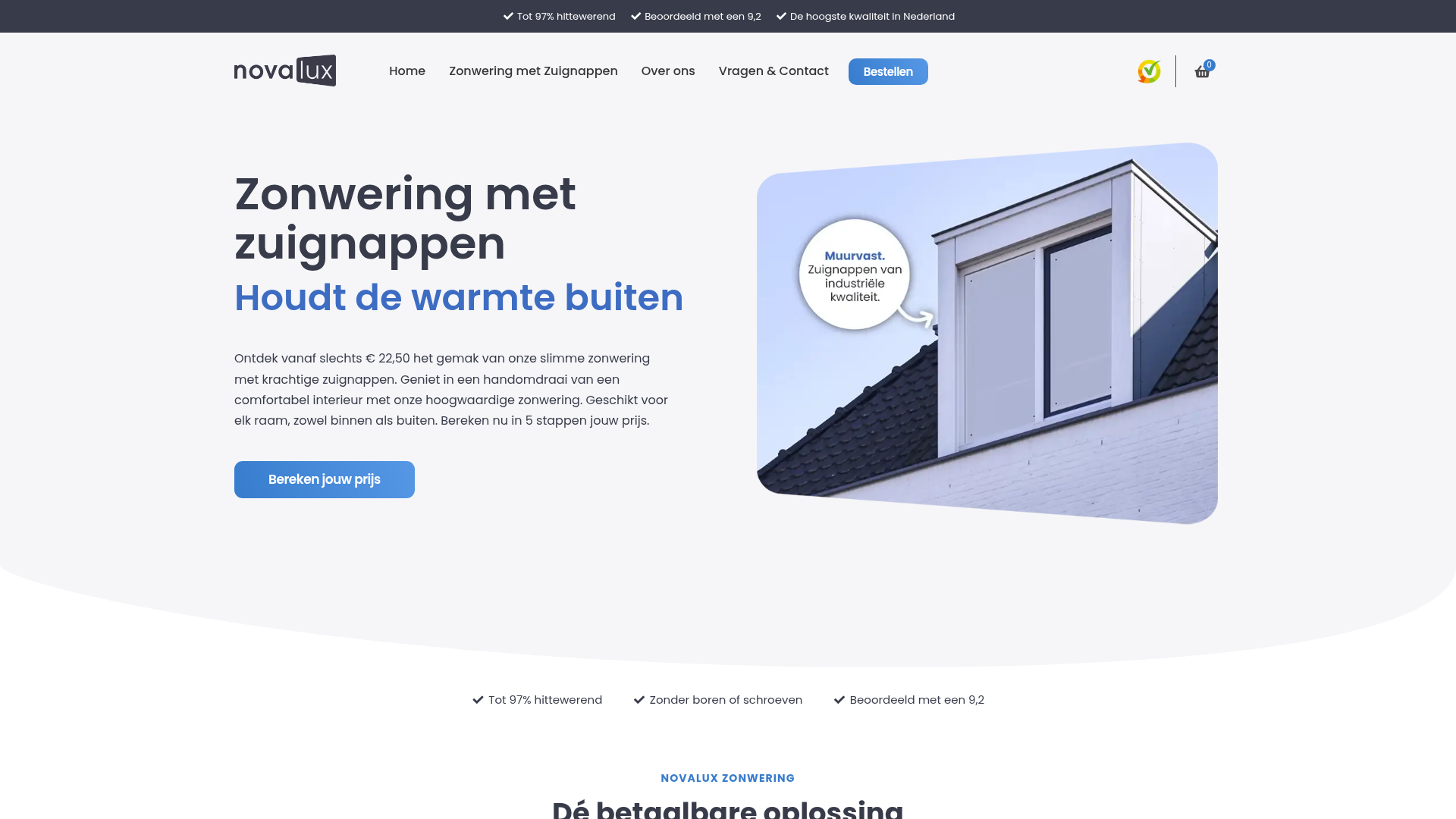 Screenshot van novalux.nl
