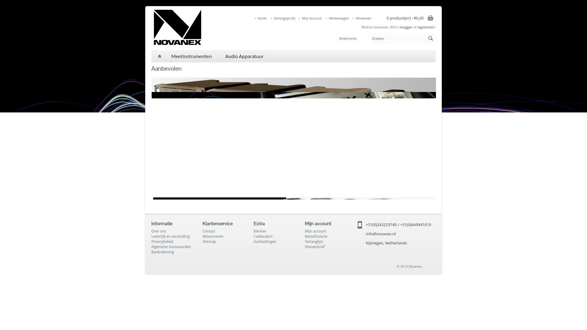 Screenshot van novanex.nl