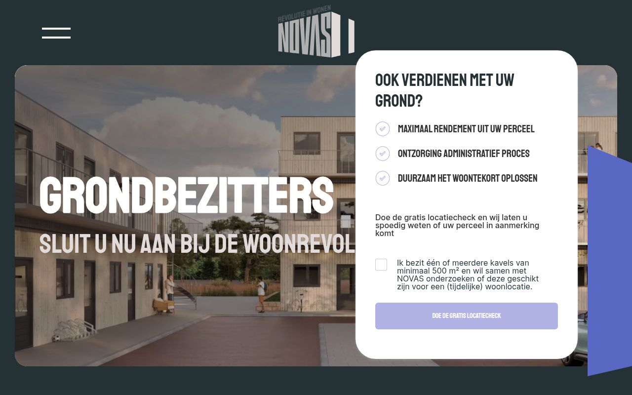 Screenshot van novas.nl