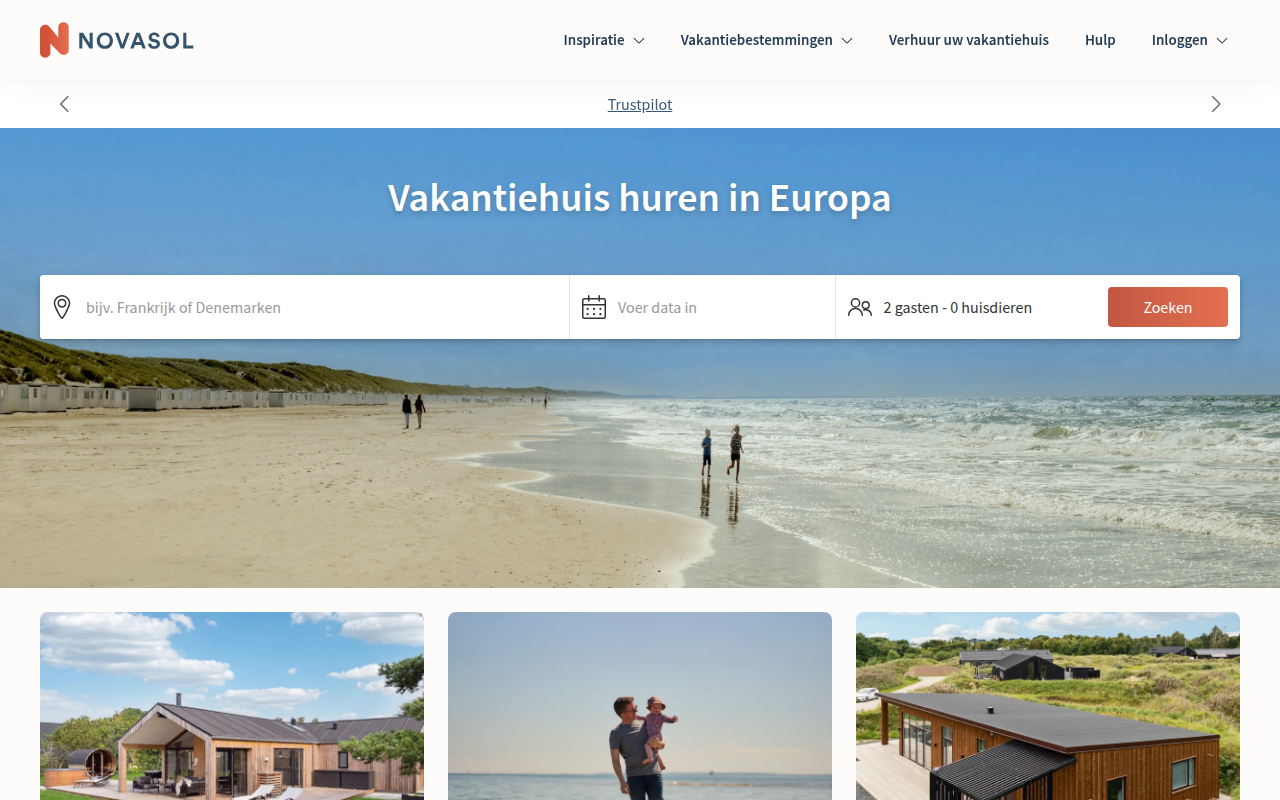 Screenshot van novasol.nl
