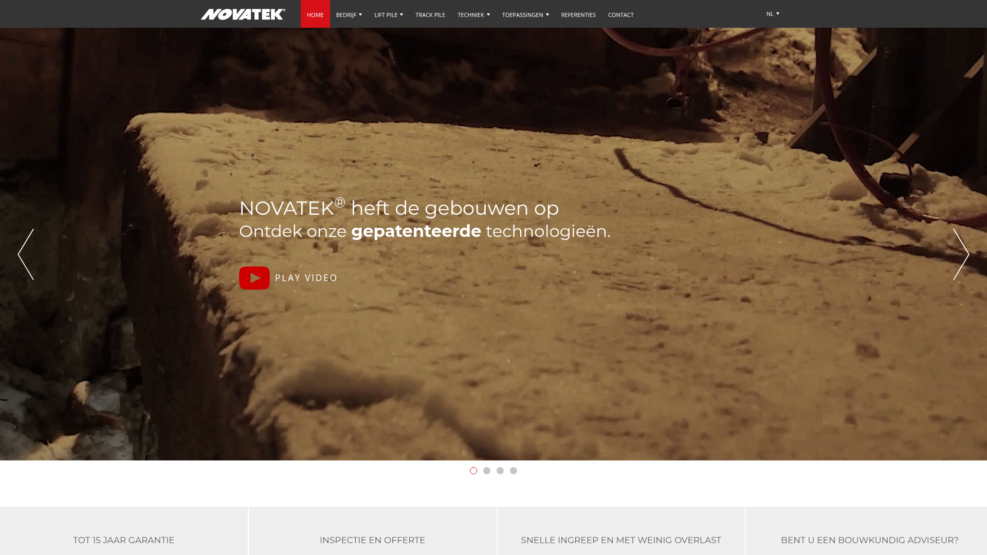 Screenshot van novatek.nl
