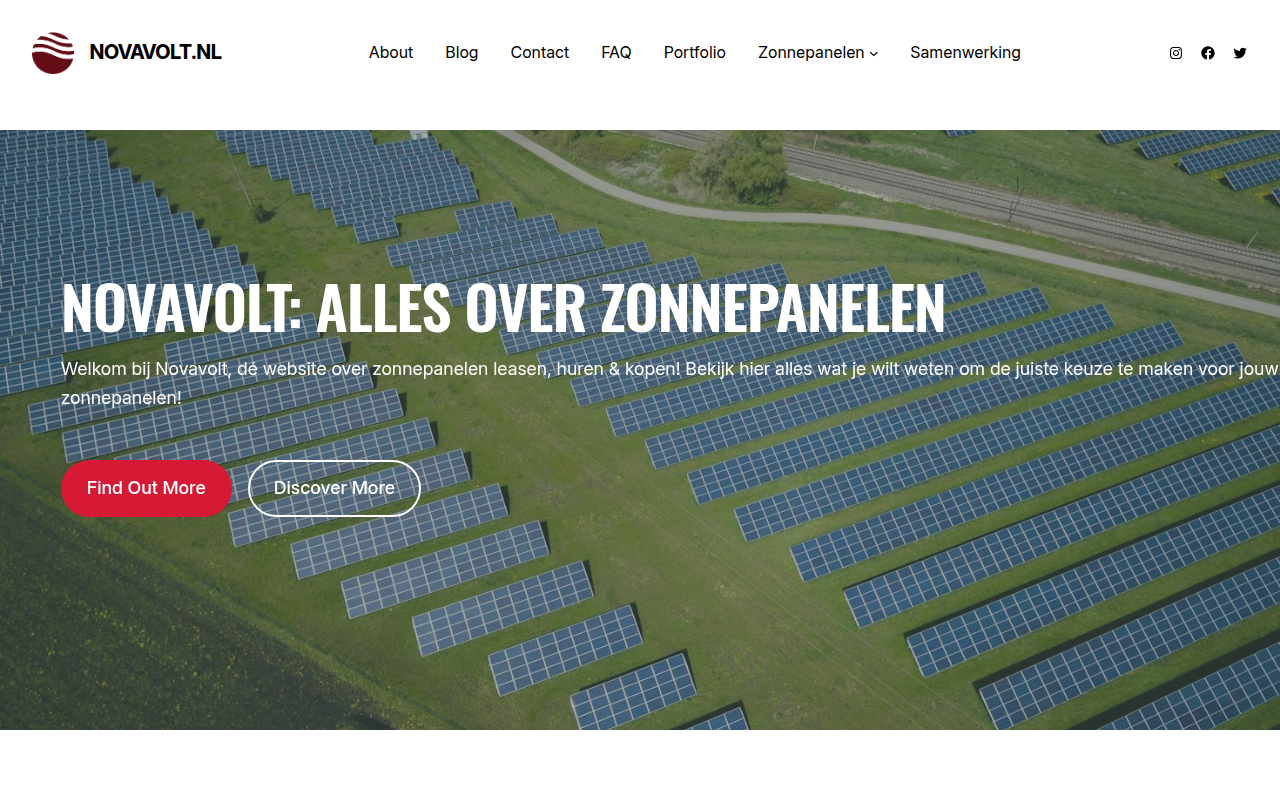 Screenshot van novavolt.nl