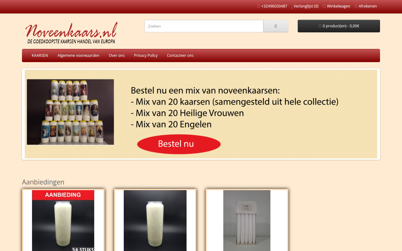 Screenshot van noveenkaars.nl