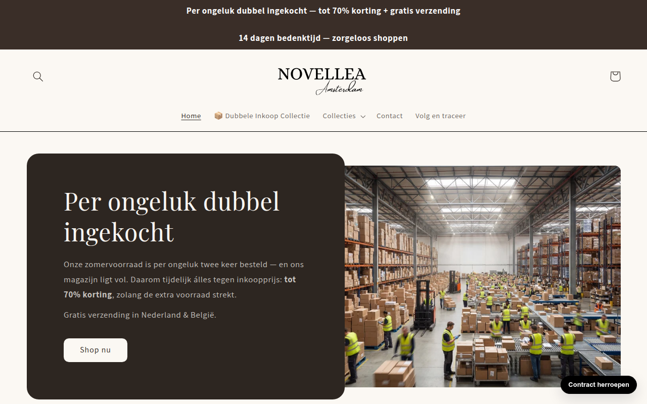 Screenshot van novellea.nl