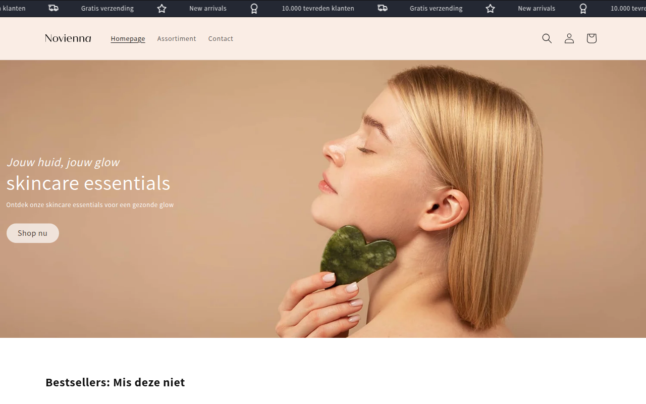 Screenshot van novienna.nl