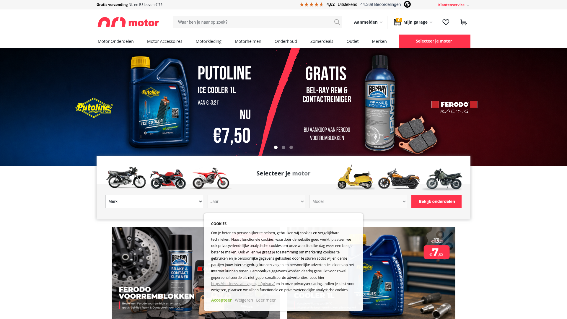 Screenshot van nr1motor.nl