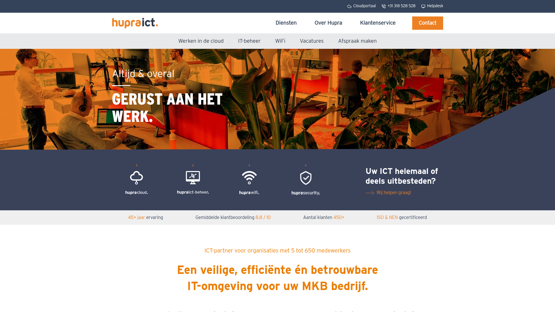 Screenshot van nucall.nl
