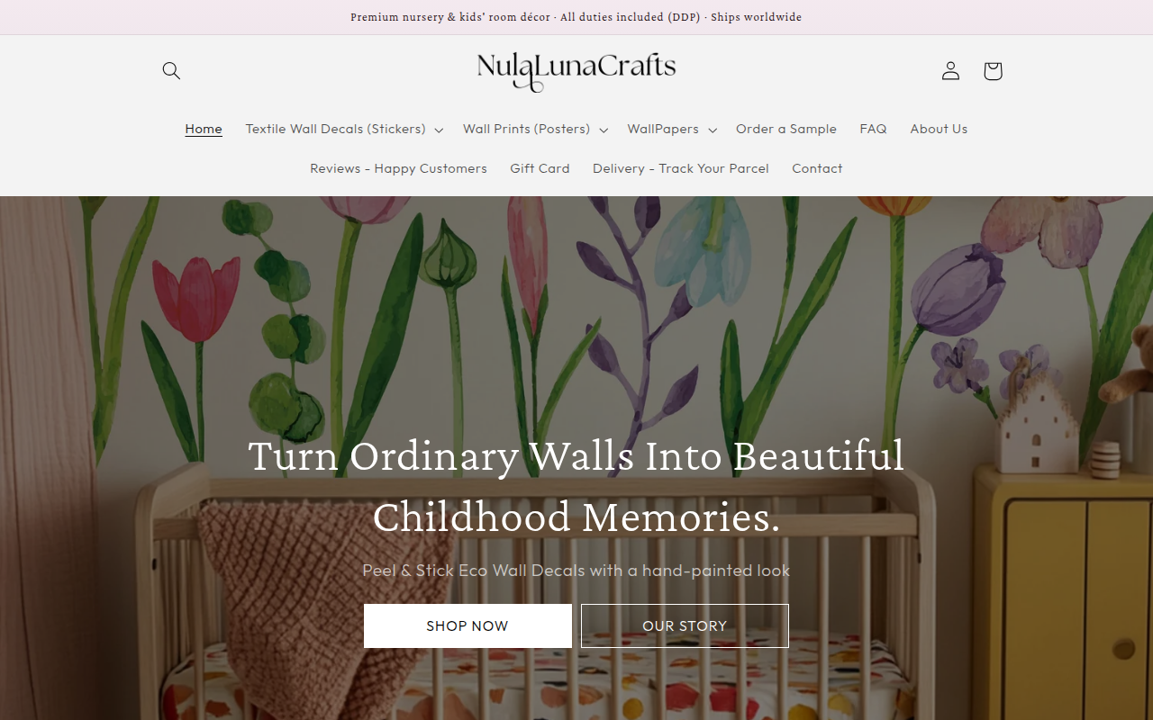 Screenshot van nulalunacrafts.com
