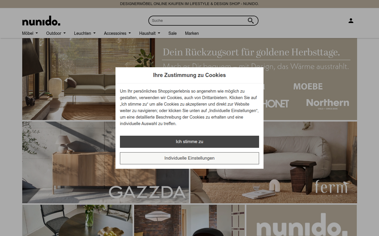 Screenshot van nunido.de