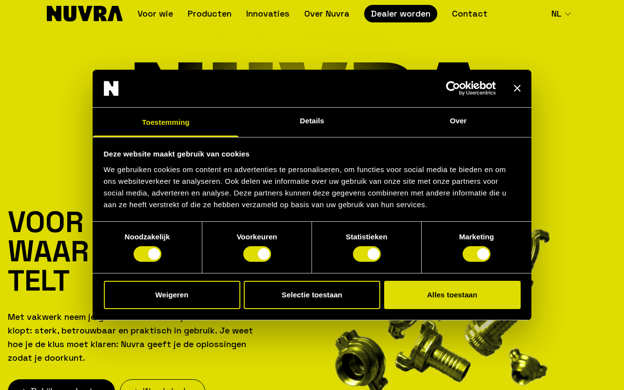 Screenshot van nuvra.nl