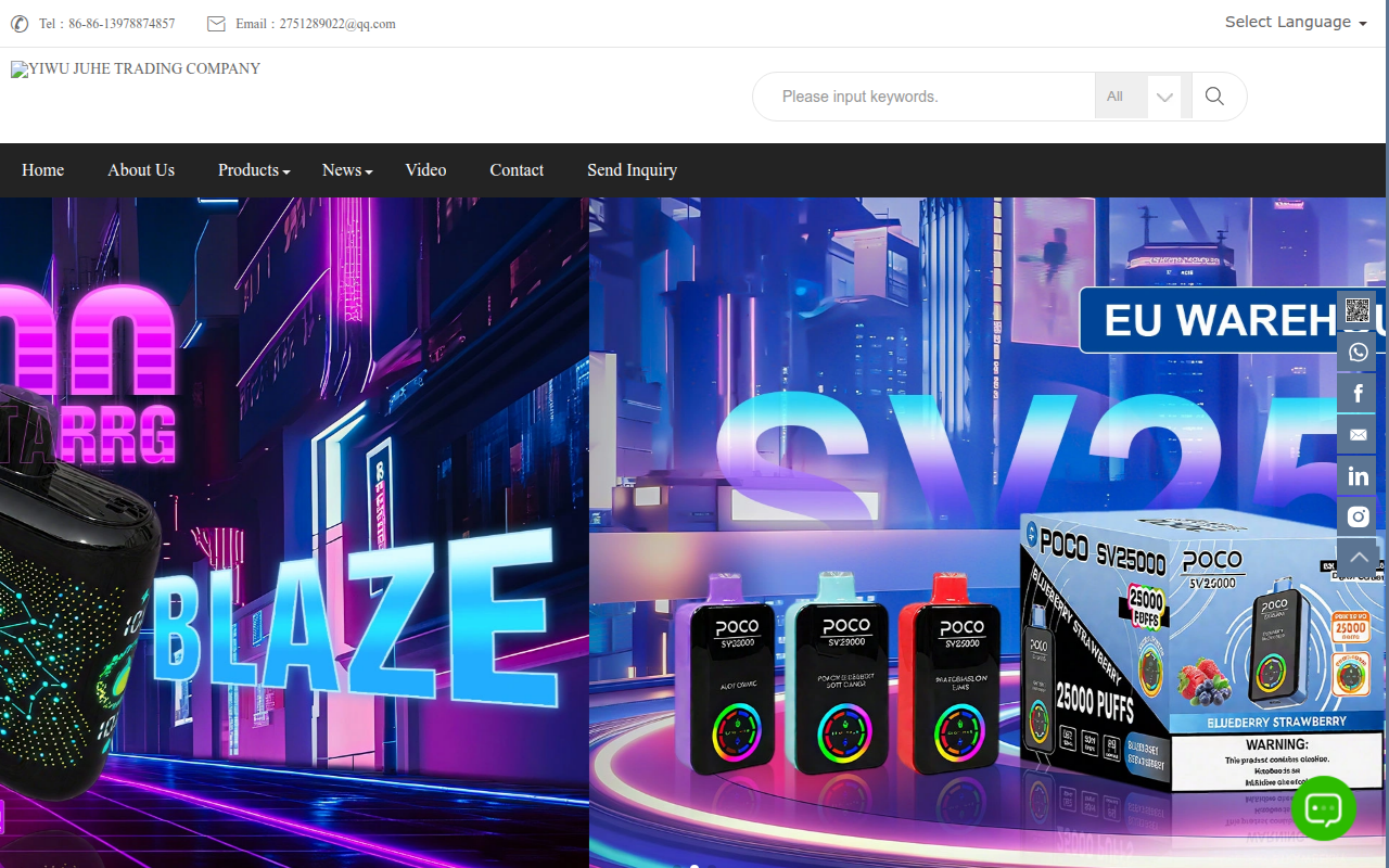 Screenshot van nx-vapes.com